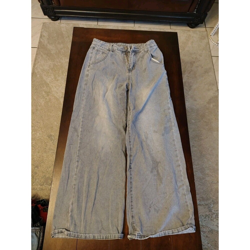 DAZY Womens Small Light Wash Stretch Denim‎ High Rise Straight Crop Jeans